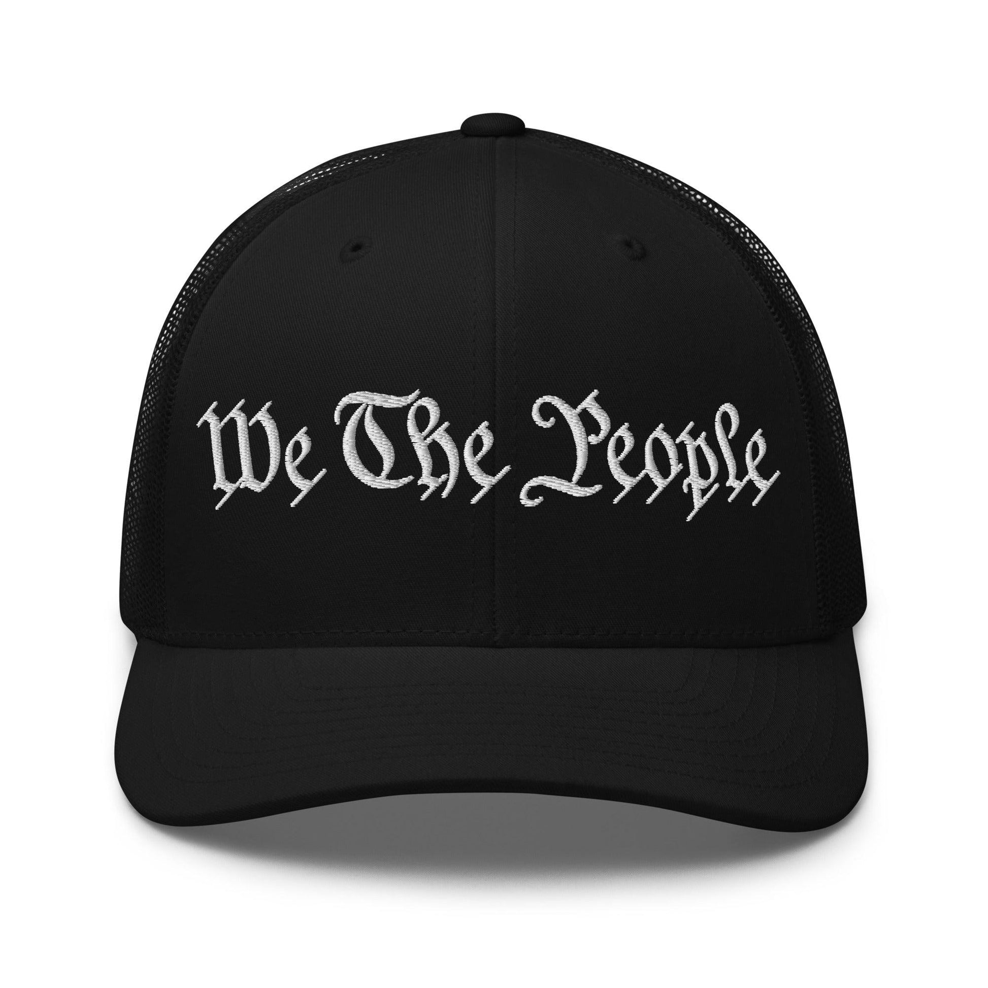 We The People Embroidered Mesh Trucker Hat - Black