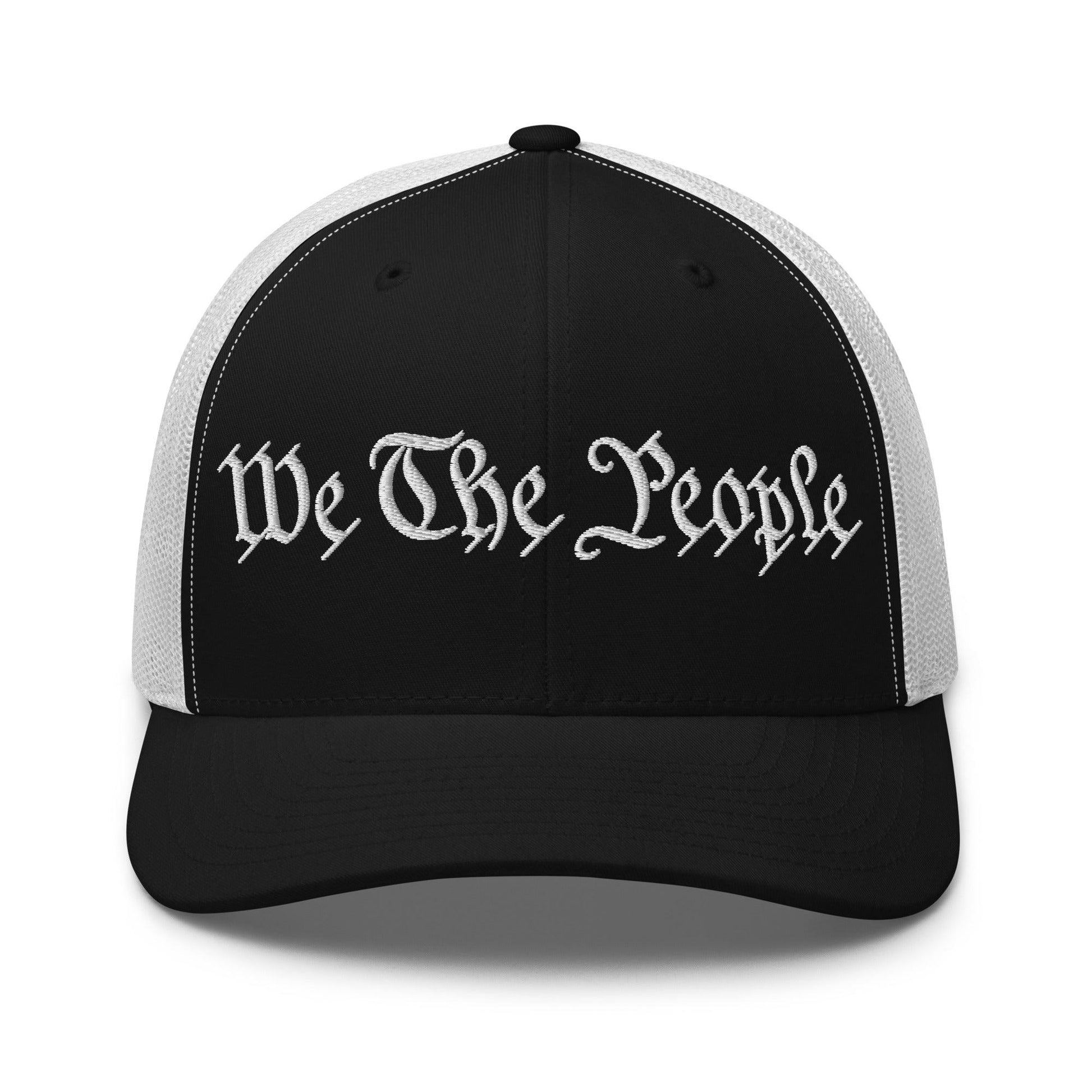We The People Embroidered Mesh Trucker Hat - Black/ White