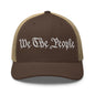We The People Embroidered Mesh Trucker Hat - Brown/ Khaki