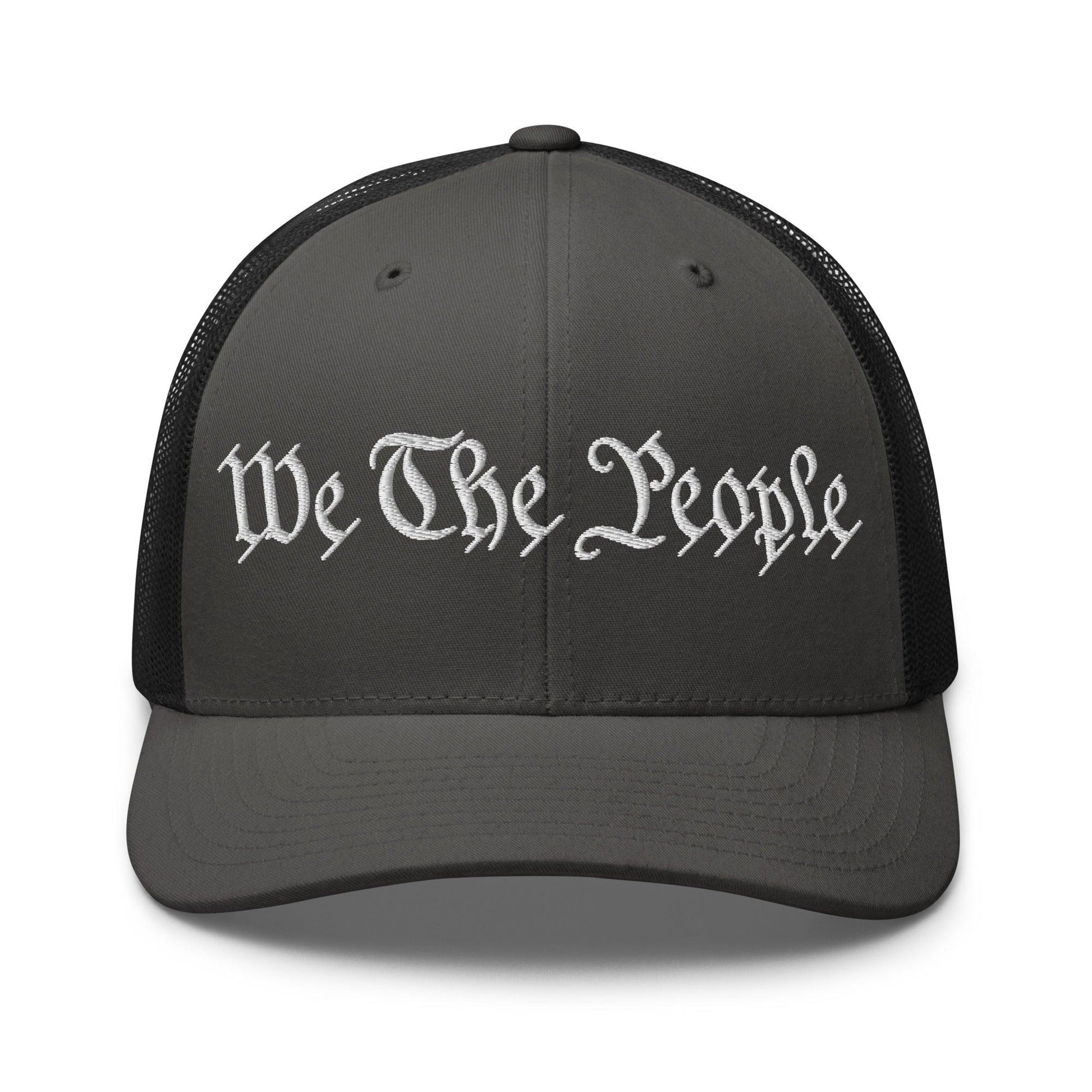 We The People Embroidered Mesh Trucker Hat - Charcoal/ Black