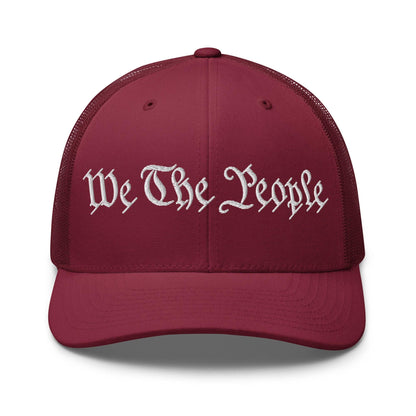 We The People Embroidered Mesh Trucker Hat - Cranberry