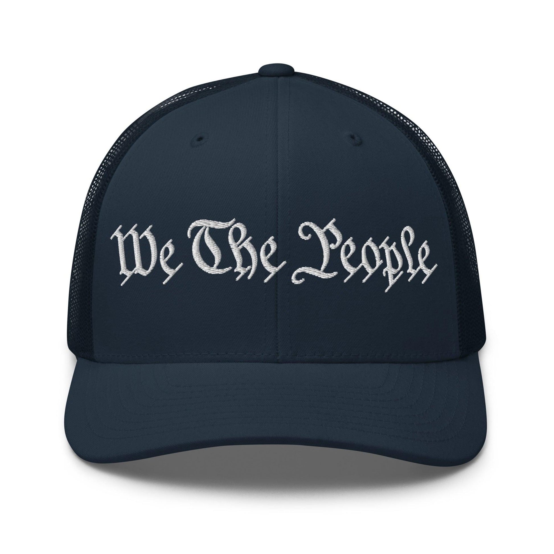 We The People Embroidered Mesh Trucker Hat - Navy