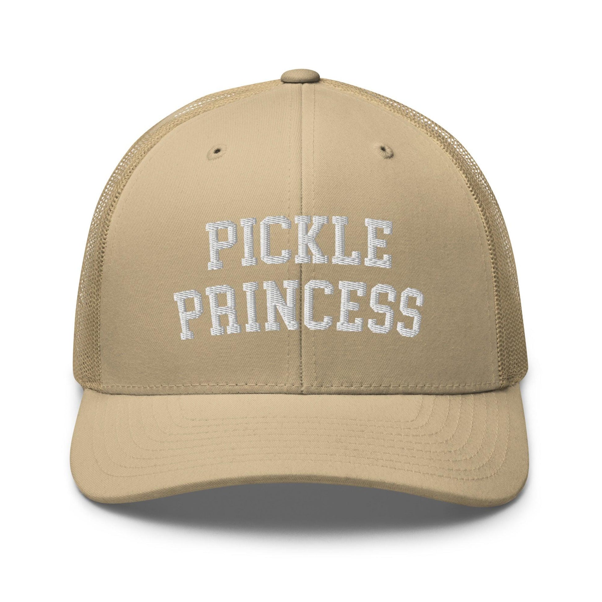 Pickle Princess Retro Trucker Hat - Khaki - Headwear