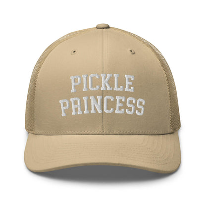 Pickle Princess Retro Trucker Hat - Khaki - Headwear