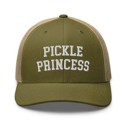 Pickle Princess Retro Trucker Hat - Moss/ Khaki