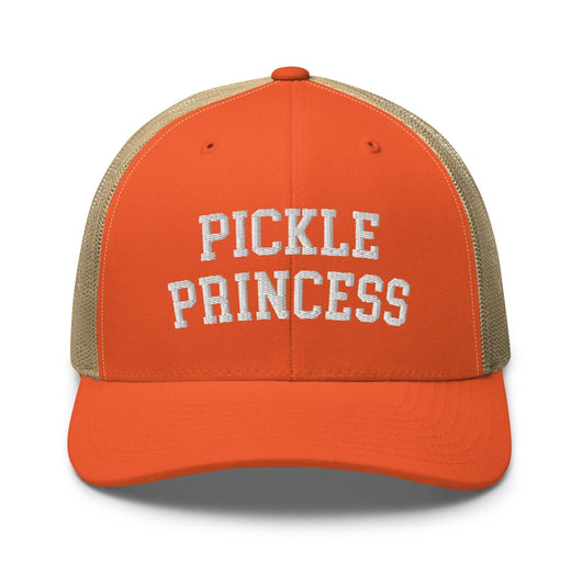 Pickle Princess Retro Trucker Hat - Rustic Orange/ Khaki