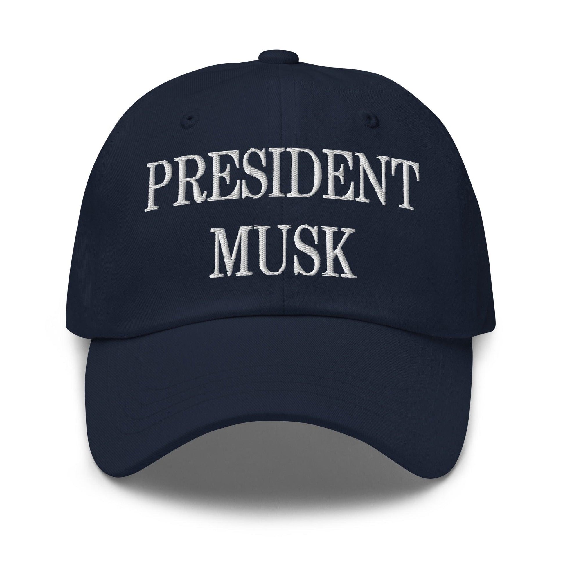 President Musk Embroidered Dad Hat - Navy