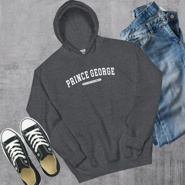 Prince George BC College Hoodie - Dark Heather / S