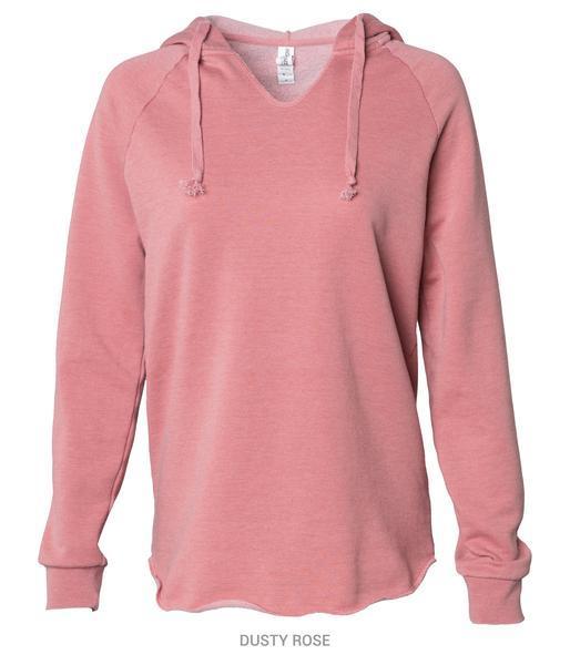 PRM2500 - Women’s California Wave Wash Hooded Pullover - Dusty Rose / XS - HOODIES