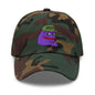 $PURPE Purple Pepe Embroidered Dad Hat - Green Camo - Hats