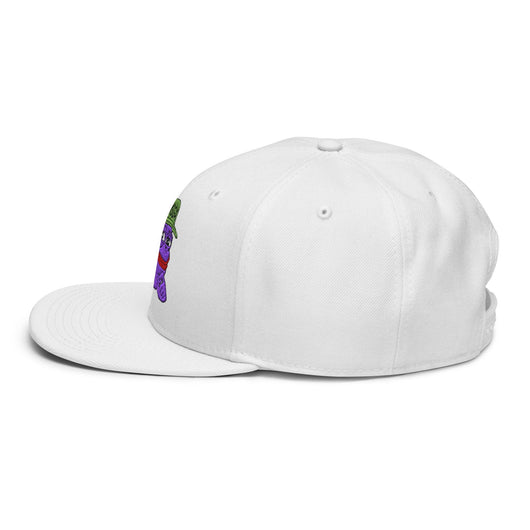$PURPE Purple Pepe Embroidered Flat Bill Brim Snapback Hat - Hats
