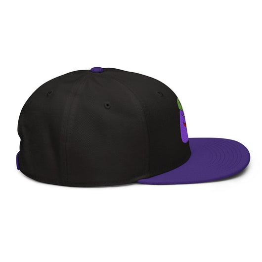 $PURPE Purple Pepe Embroidered Flat Bill Brim Snapback Hat - Hats