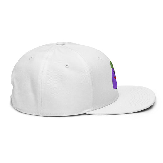 $PURPE Purple Pepe Embroidered Flat Bill Brim Snapback Hat - Hats