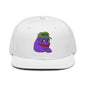 $PURPE Purple Pepe Embroidered Flat Bill Brim Snapback Hat - White - Hats
