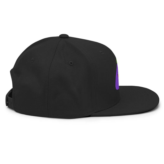 $PURPE Purple Pepe Embroidered Flat Brim Bill Snapback Hat - Hats