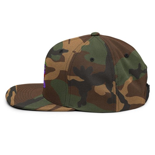 $PURPE Purple Pepe Embroidered Flat Brim Bill Snapback Hat - Hats