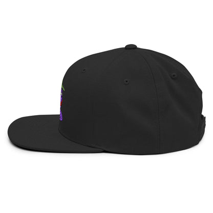 $PURPE Purple Pepe Embroidered Flat Brim Bill Snapback Hat - Hats