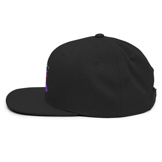 $PURPE Purple Pepe Embroidered Flat Brim Bill Snapback Hat - Hats