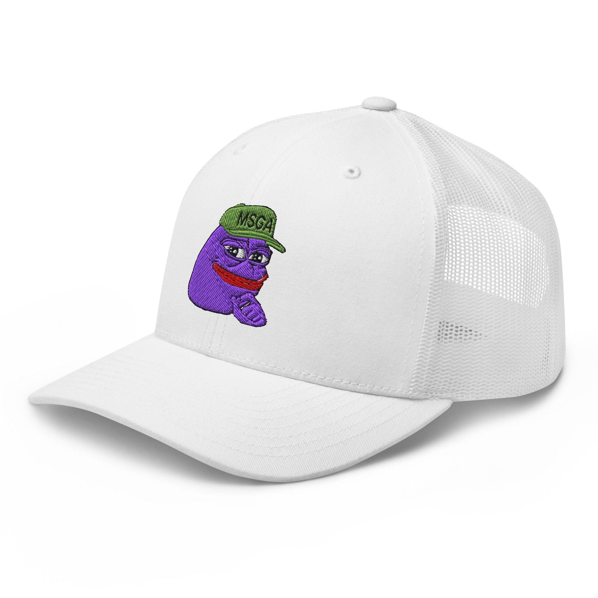 $PURPE Purple Pepe Embroidered Mesh Trucker Hat
