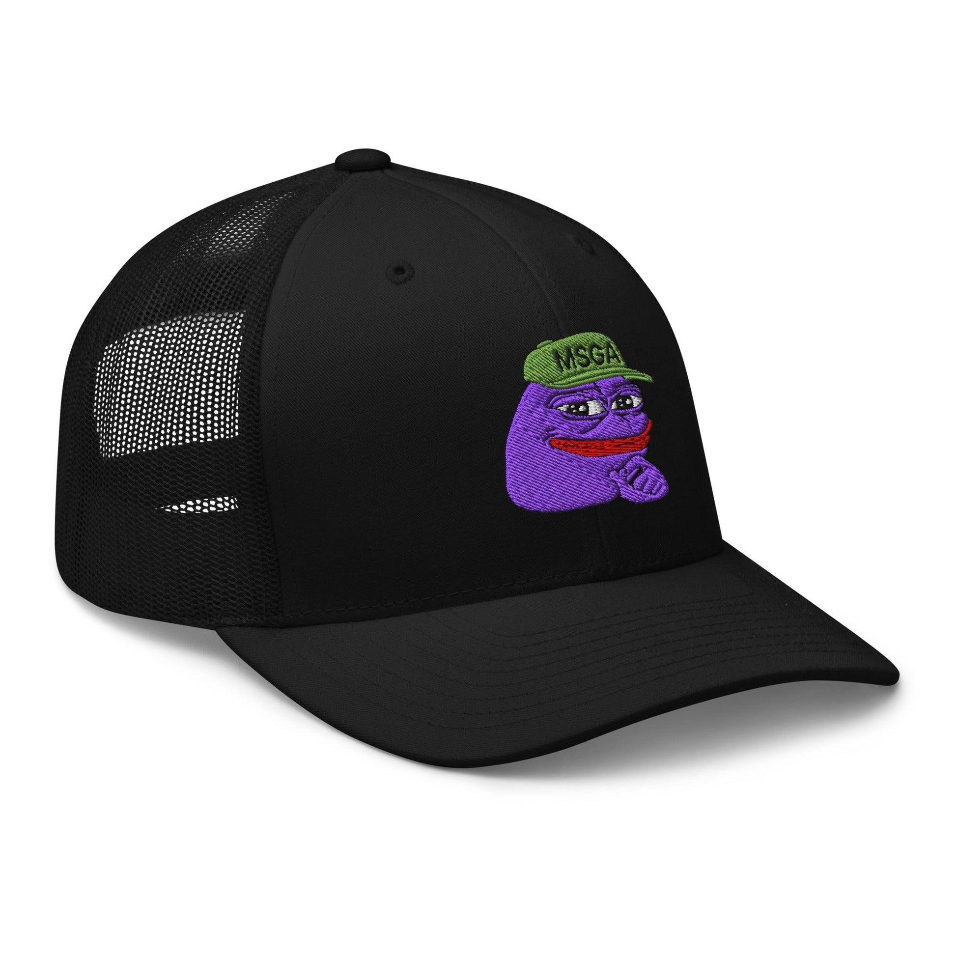 $PURPE Purple Pepe Embroidered Mesh Trucker Hat