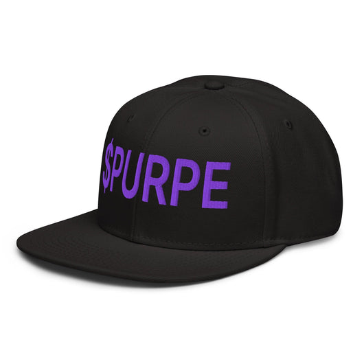Purple Pepe $PURPE Embroidered Flat Bill Brim Snapback Hat