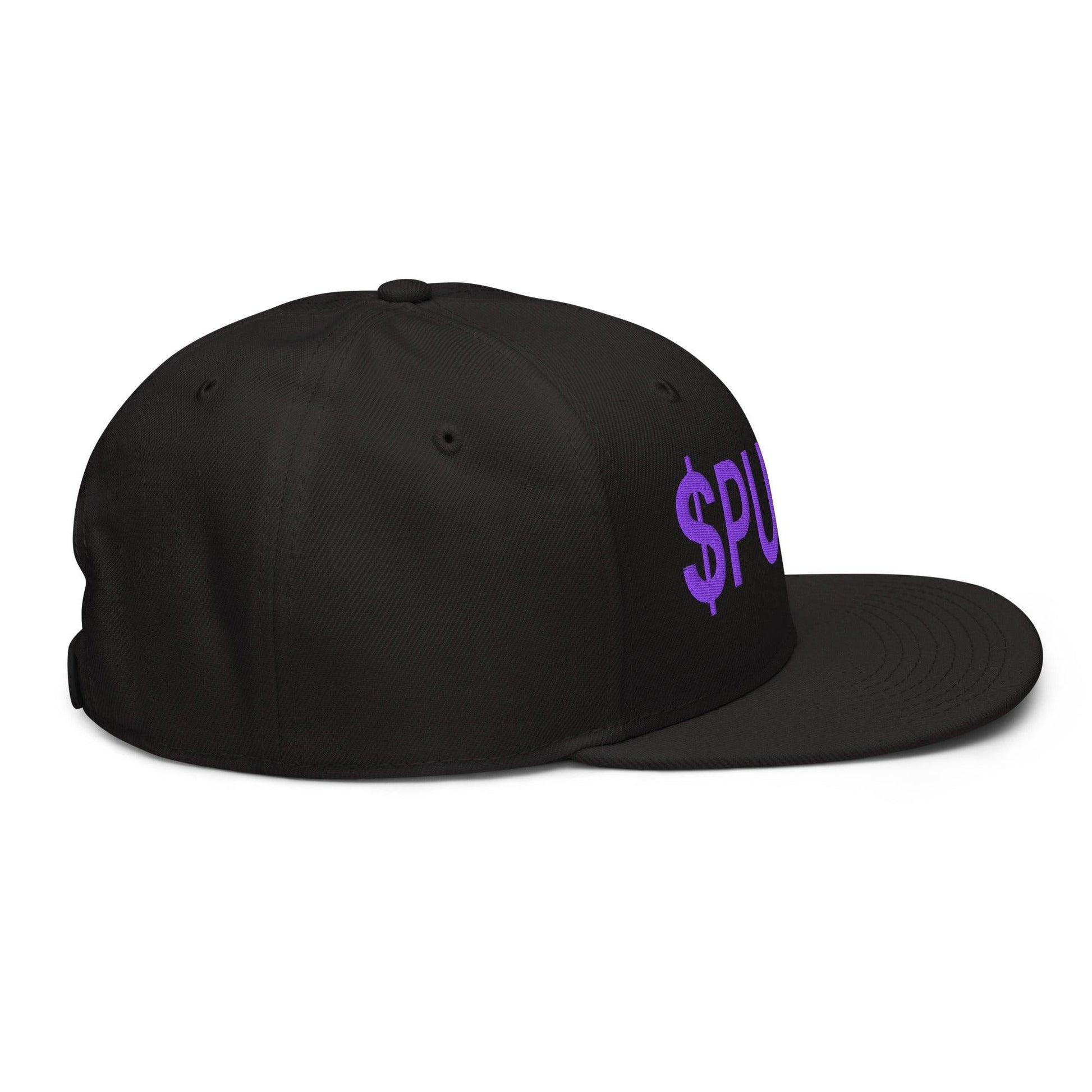 Purple Pepe $PURPE Embroidered Flat Bill Brim Snapback Hat