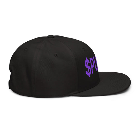 Purple Pepe $PURPE Embroidered Flat Bill Brim Snapback Hat