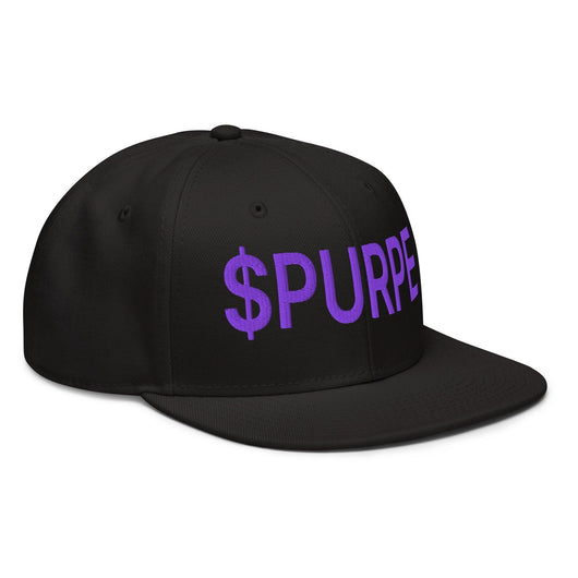 Purple Pepe $PURPE Embroidered Flat Bill Brim Snapback Hat