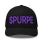Purple Pepe $PURPE Embroidered Mesh Trucker Hat - Black