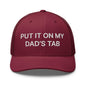 Put It on My Dad’s Tab Embroidered Mesh Trucker Hat - Cranberry