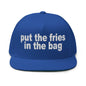 Put the Fries in Bag Embroidered 5 Panel Flat Bill Brim Snapback Hat - Royal Blue