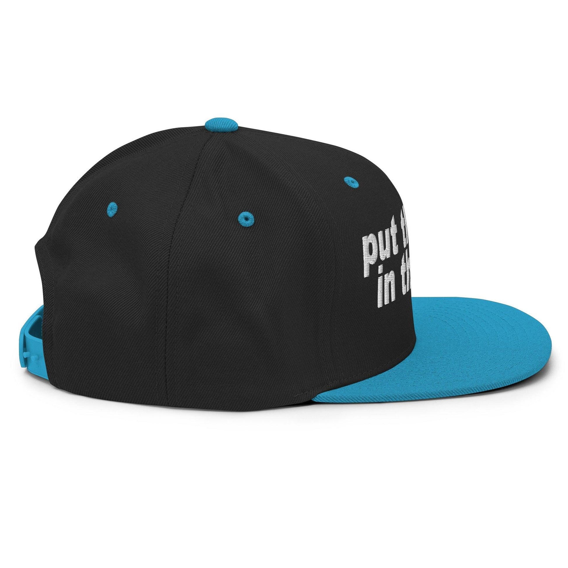 Put the Fries in Bag Embroidered Flat Bill Brim Snapback Hat