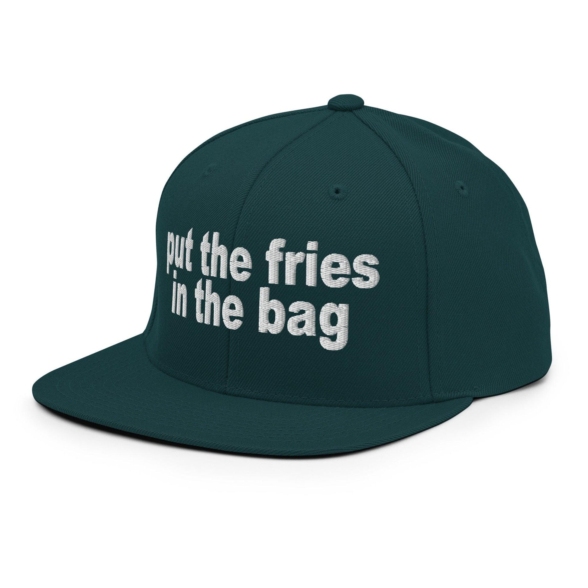 Put the Fries in Bag Embroidered Flat Bill Brim Snapback Hat