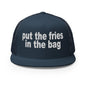 Put the Fries in Bag Embroidered Mesh Flat Bill Brim Trucker Hat - Navy