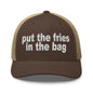 Put the Fries in Bag Embroidered Mesh Trucker Hat - Brown/ Khaki