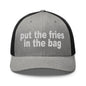 Put the Fries in Bag Embroidered Mesh Trucker Hat - Heather/ Black