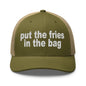 Put the Fries in Bag Embroidered Mesh Trucker Hat - Moss/ Khaki