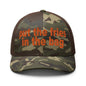 Put the Fries in Bag Embroidered Orange Camo Trucker Hat - Camo/Brown