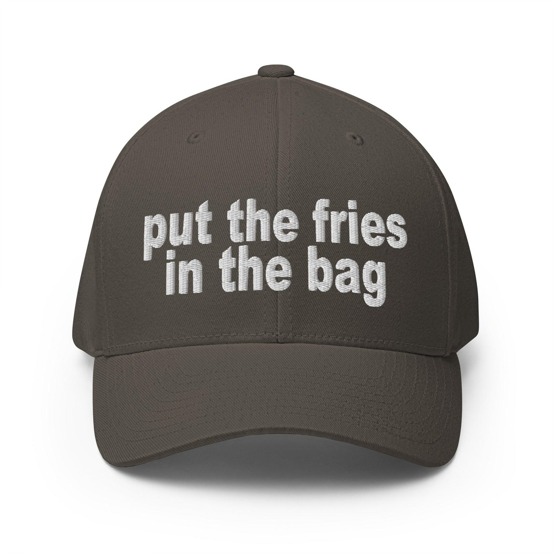 Put the Fries in Bag Embroidered Stretch Fit Baseball Hat - Dark Grey / S/M