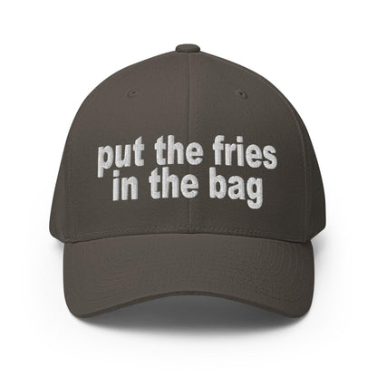 Put the Fries in Bag Embroidered Stretch Fit Baseball Hat - Dark Grey / S/M