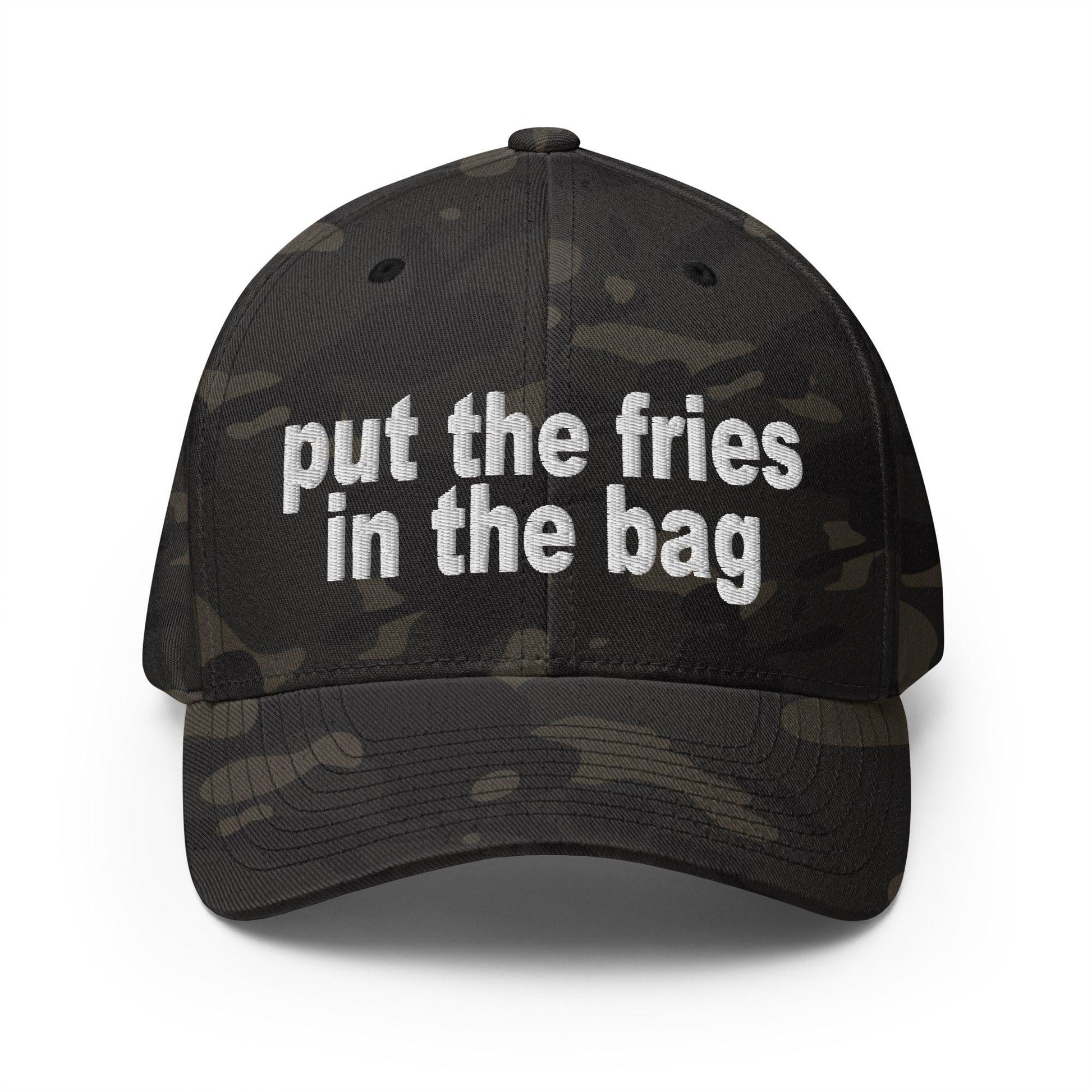 Put the Fries in Bag Embroidered Stretch Fit Baseball Hat - Multicam Black / S/M