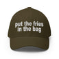 Put the Fries in Bag Embroidered Stretch Fit Baseball Hat - Olive / S/M