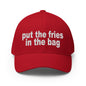 Put the Fries in Bag Embroidered Stretch Fit Baseball Hat - Red / S/M