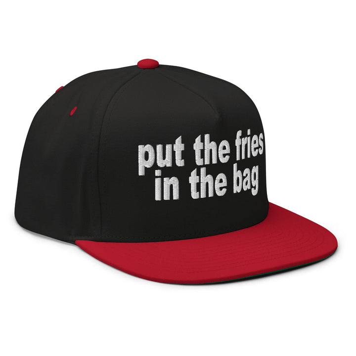 Put the Fries in the Bag Embroidered 5 Panel Flat Bill Brim Snapback Hat