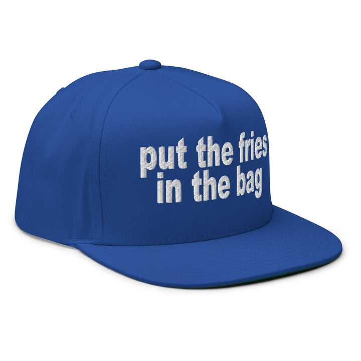 Put the Fries in the Bag Embroidered 5 Panel Flat Bill Brim Snapback Hat