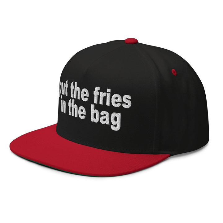 Put the Fries in the Bag Embroidered 5 Panel Flat Bill Brim Snapback Hat
