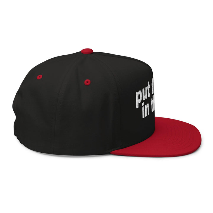 Put the Fries in the Bag Embroidered 5 Panel Flat Bill Brim Snapback Hat