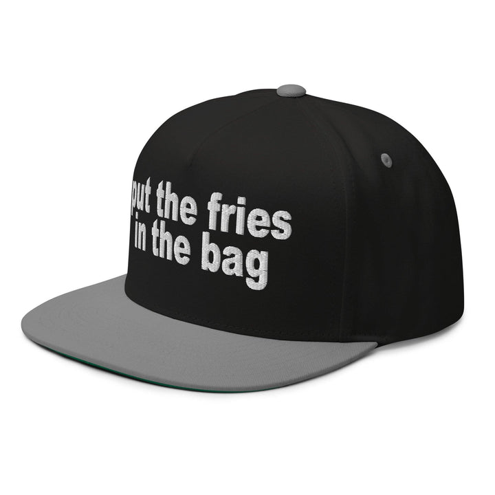 Put the Fries in the Bag Embroidered 5 Panel Flat Bill Brim Snapback Hat