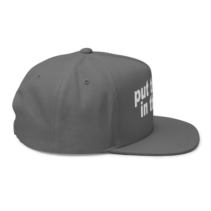 Put the Fries in the Bag Embroidered 5 Panel Flat Bill Brim Snapback Hat