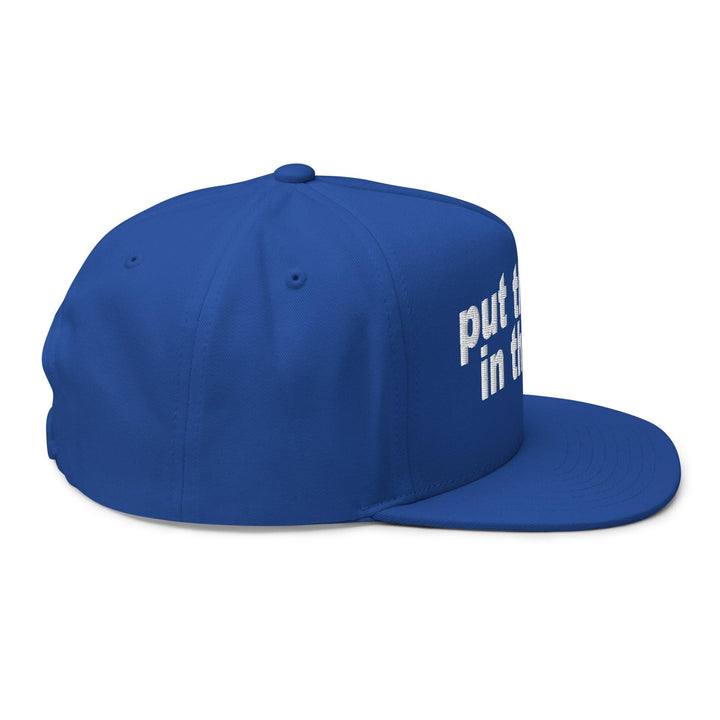 Put the Fries in the Bag Embroidered 5 Panel Flat Bill Brim Snapback Hat